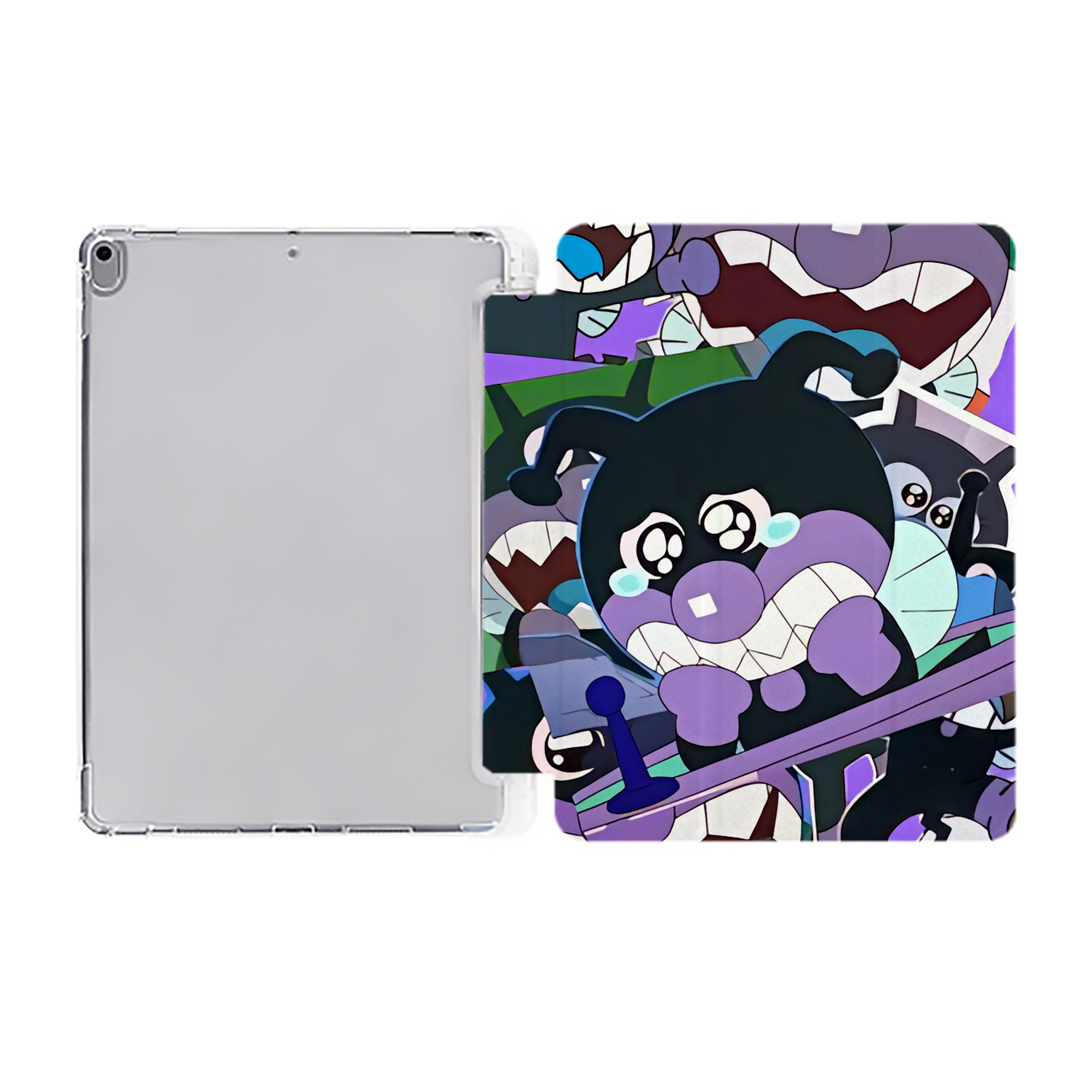 （画像用） アンパンマン Anpanman IPad ケース ペン収納付き 三つ折りスタンド PUレザー×シリコン 対応機種9.5/10.5/10.9インチ